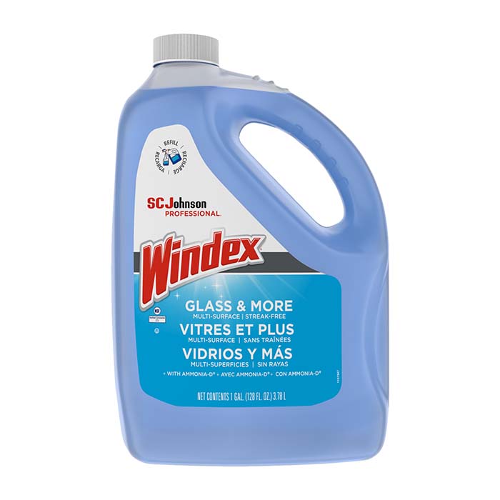 Windex® Liquid Glass Cleaner, Blue, 4 x 1 Gal/case