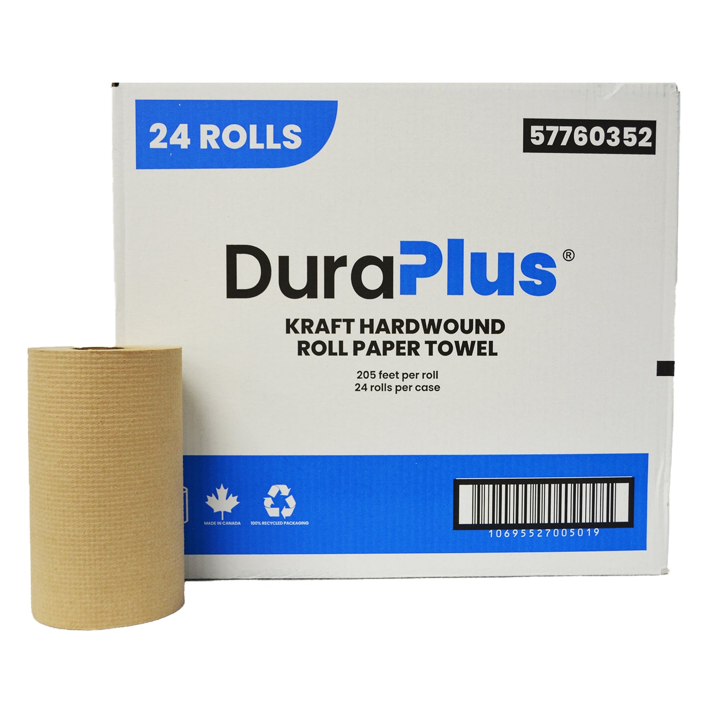 DuraPlus® Hardwound Paper Towel, Kraft, 205', 24 Rolls/Case