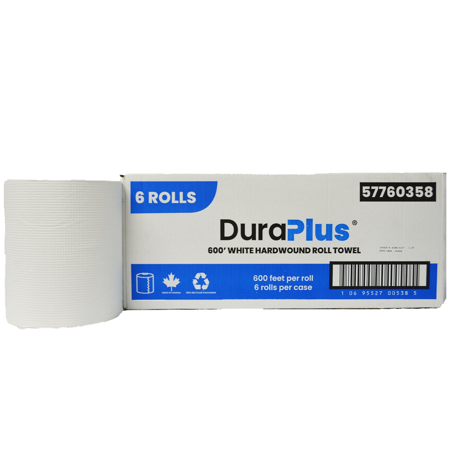 DuraPlus® Hardwound Paper Towel, White, 600', 6 Rolls/Case